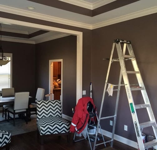 image of residential interior painting of walls and tray ceiling 