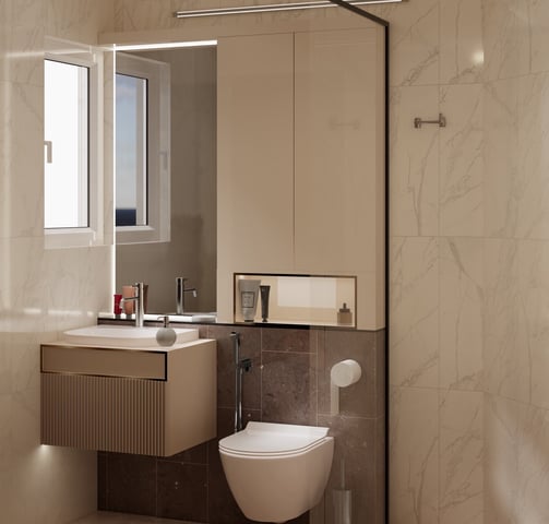 Attached Premium Bathroom With in built LED mirror