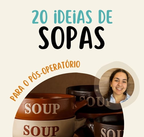 a woman in a white shirt and a bowl of soup