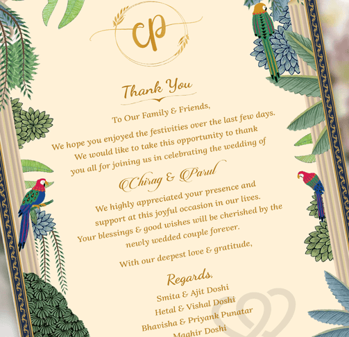 Thank you card by Geet Events