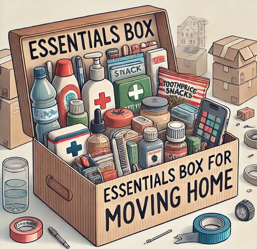 essential survival box for moving day with Leovan Removals