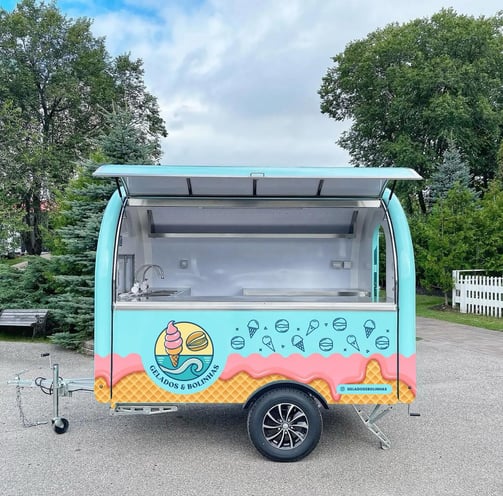 a food truck with a ice cream on it