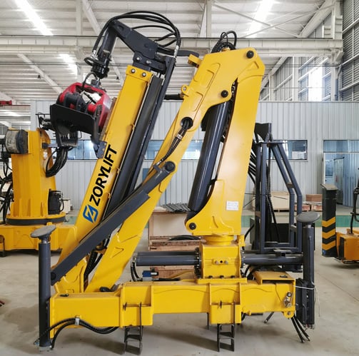 Finished Z-Fold Logging Cranes awaiting shipment.