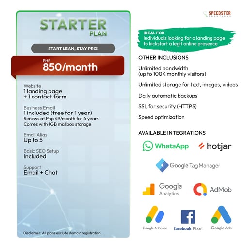 affordable landing page