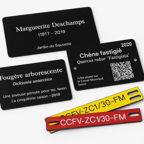 Plaque industrielle et gravoply gravée au laser