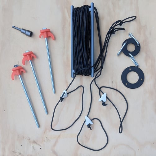 Contents of the Pro Antennas guying kit