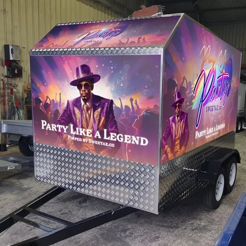 Mockup of the design for the trailer wrapping, looks amazing by Ziggi's Prints in Loganholme.