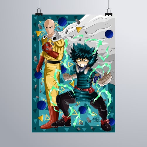 Poster coloré sur l'univers des manga 