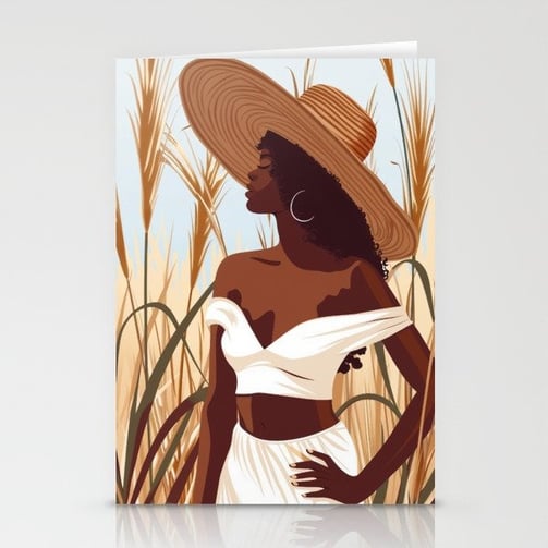 Elegance in Exile - Artistic Woman Portrait Stationery Cards BY Fresh Wave Lab
