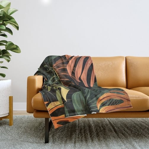 Lush Jungle Nights Throw Blanket BY Fresh Wave Lab
