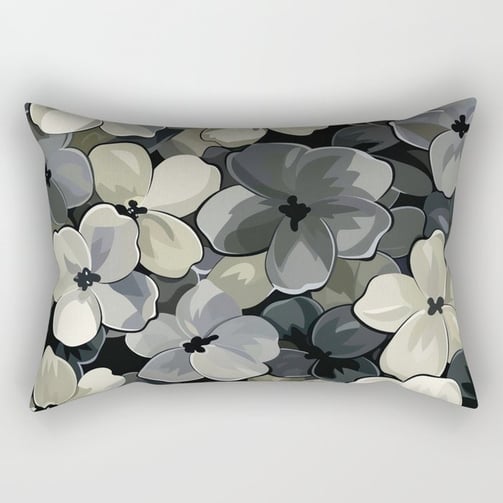 Midnight Floral Bloom Throw Pillow BY Fresh Wave Lab