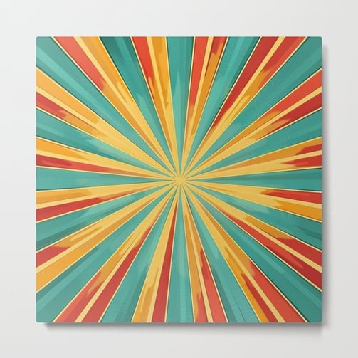 Retro Sunburst Metal Print by Fresh Wave Lab