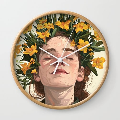 Subtle Pride - Artistic Woman Portrait Wall Clock BY Fresh Wave Lab