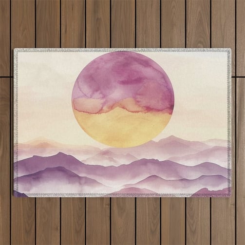 Whispering Winds - Abstract Mountain View Outdoor Rug BY Fresh Wave Lab