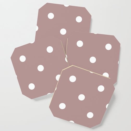 Pink and Brown Polka Dot Delight Coaster BY Mash Mash