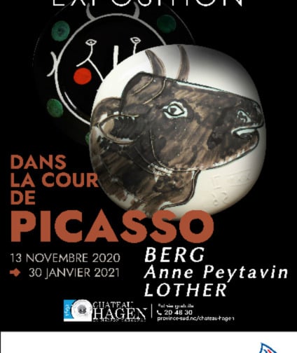 affiche d'exposition dans la cour de picasso