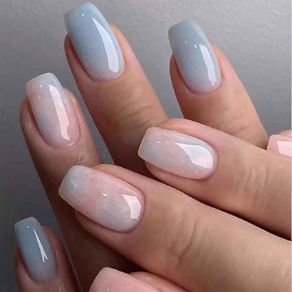 Uñas jelly azules
