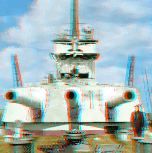 3D anagpyph of Battleship Volya