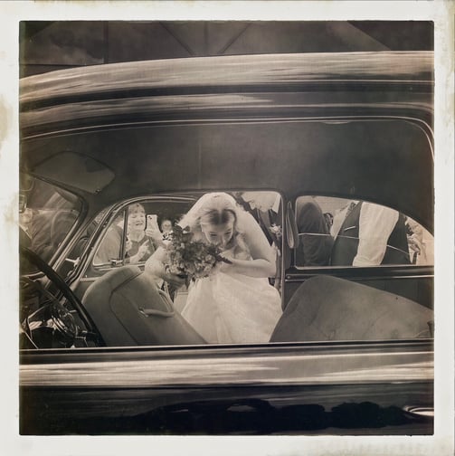 A vintage getaway car affords itself many candid moments and a serene exhale after anticipation