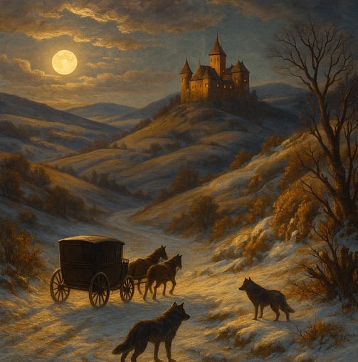 Rolling hills of Romania painting