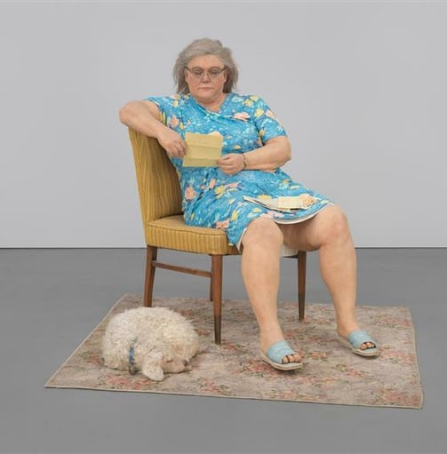escultura Woman with Dog Duane Hanson