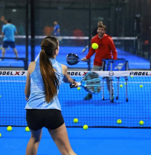 Private padel lesson at The Padel Training Camp with personalized attention