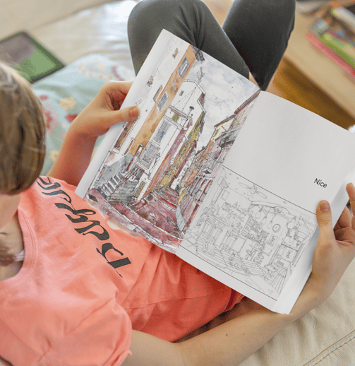 Urban sketching artbook by artist Evgeny Bondarenko