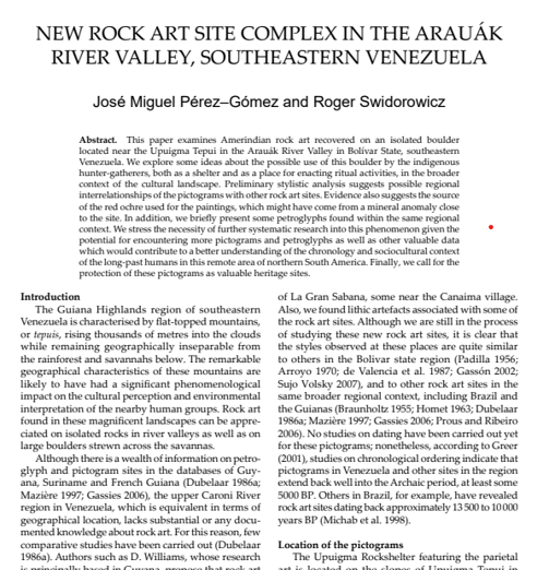 a magazine article about the new rock art center