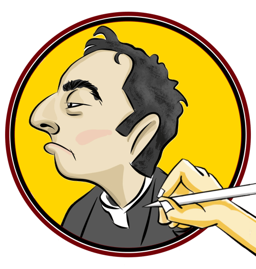 Caricature art of a truly great priest who works with young adults.