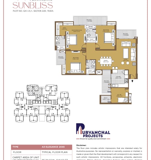 Flexible Layouts: Choose from various configurations of 2BHK, 3BHK, and 4BHK options.