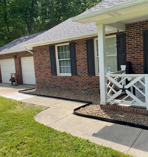 rock landscaping around house