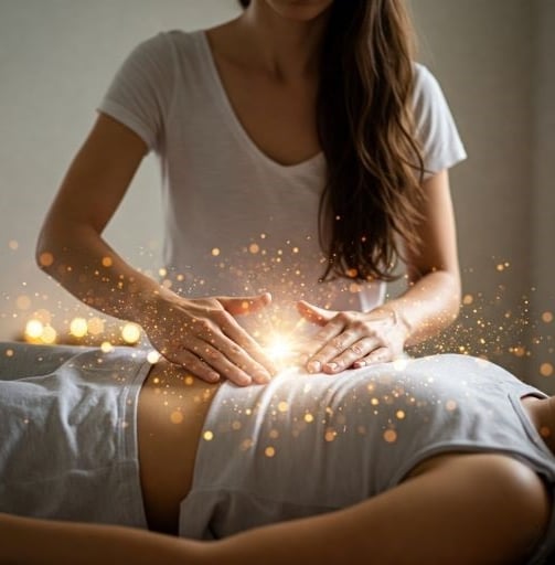 Client receiving healing energy.