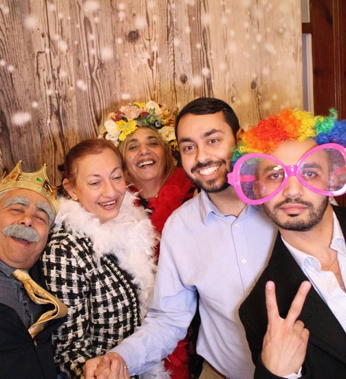 People having fun with props