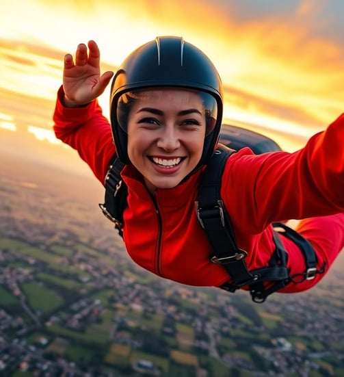woman skydiving