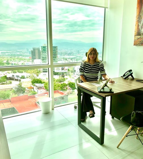 Psicólog Nayeli Ramos. Consultorio real para citas presenciales en el Norte de León. Ventanales.