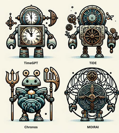 a set of four different types of clocks