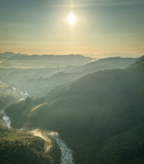 panorama vôo balão; Santo Amaro da Imperatriz; Águas Mornas; Santa Catarina