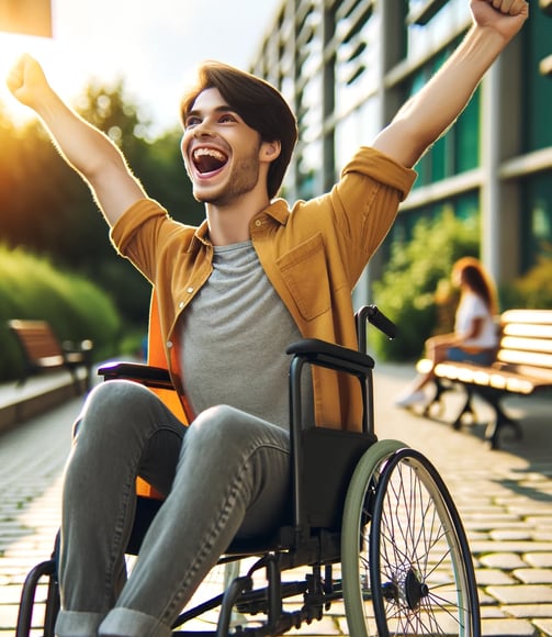Excited Special Needs Person