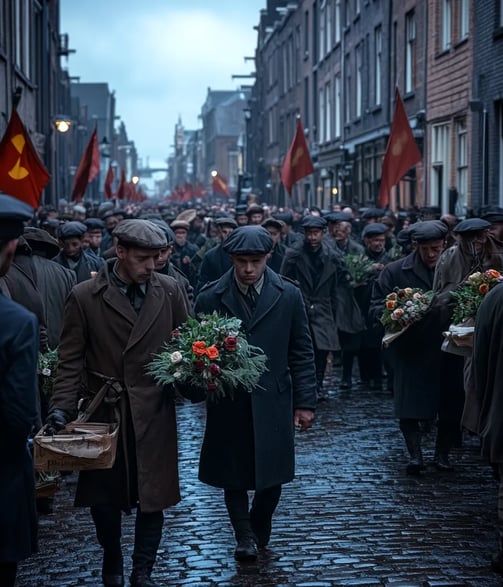 Dutch mourners gather in Amsterdam for funeral of socialist leader Domela Nieuwenhuis.