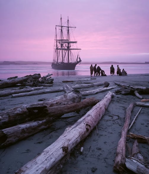 Chatham Islands Shore, Dawn July 4th 1868