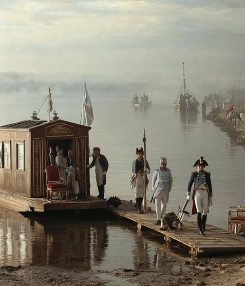 Neman River Near Tilsit, July 7th 1807: Arrival of Leaders