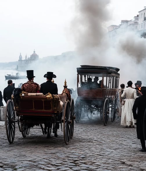 the royal family gathers on the banks of the Tagus River
