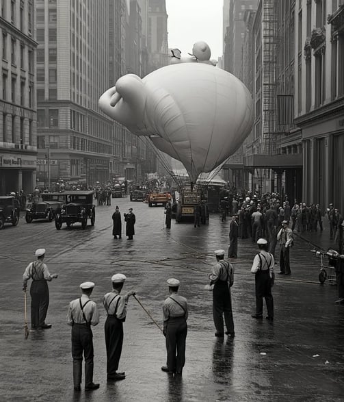 New York City, 1924 – Early Morning Balloon Prep