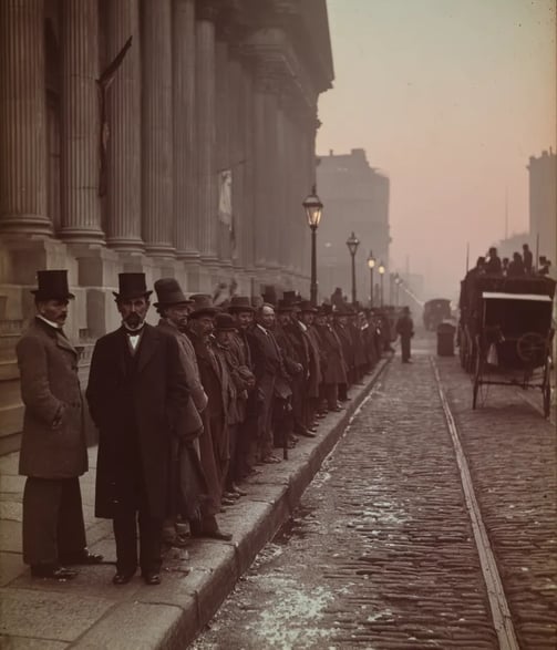 New York City, City Hall Plaza, March 31 1863, Federal Enrolment registration scene