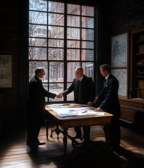 Wright brothers form aviation company, signing $1 million deal, Dayton 1909.