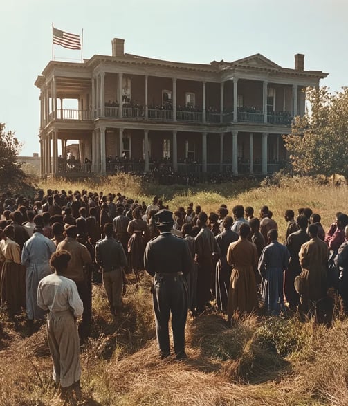 a large group of people standing in front of howard university