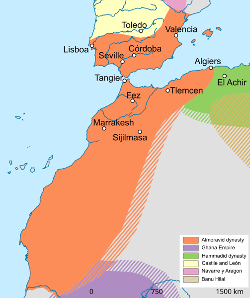 a map of the almoravid dynasty