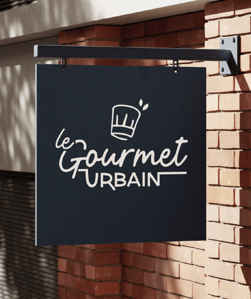 Réalisation : Logo identité visuelle - Restaurant - Le gourmet urbain - Amy Atelier Graphique