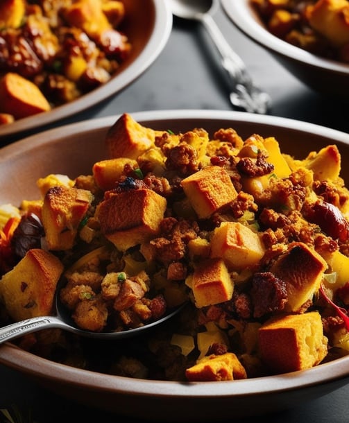 a bowl of food with a spoon