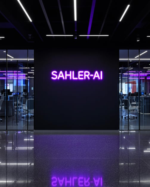 Bild Logo von Sahler-AI in modernem Büro